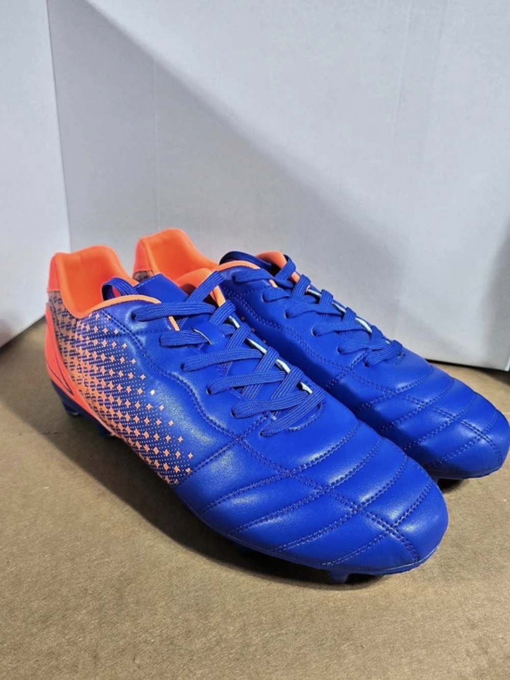 Dream Pairs Superflight-1 Firm Ground Soccer Cleats Blue & Orange US 11